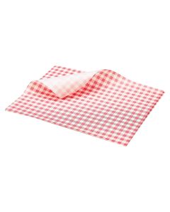 GINGHAM RED GREASEPROOF PAPER 25x20CM   PACK X 1000