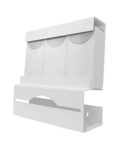 DUO APRON/GLOVE DISPENSER WHITE PLASTIC
