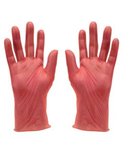 Red Vinyl Powder Free Gloves Small (Pack/100)