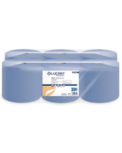Blue 1ply Centrefeed Rolls 300m (Case/6)