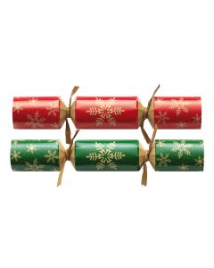 9" RED & GREEN SNOWFLAKES CRACKER  CASE/100  SUPCJ001