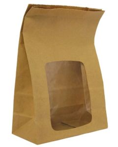 BROWN KRAFT BAG WITH WINDOW CASE X 250   302408