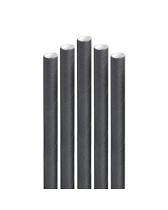 Black Paper Straws 200mm x 8mm (Pack/250)