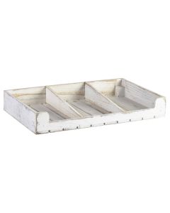 WHITE WASH WOODEN DISPLAY CRATE 53X32X8CM