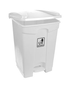 45LTR WHITE PEDAL BIN POLYPROYLENE