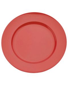 9.4" Wide Rimmed Plastic Dinner Plate Red (Pack/10)