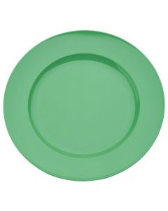 9.4" Wide Rimmed Plastic Dinner Plate Green (Pack/10)
