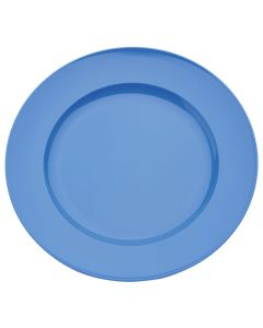 9.4" Wide Rimmed Plastic Dinner Plate Blue (Pack/10)