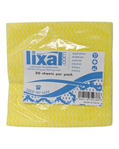 LIXAL COTTONETTE WIPE YELLOW 43X35CM 50 PER PACK