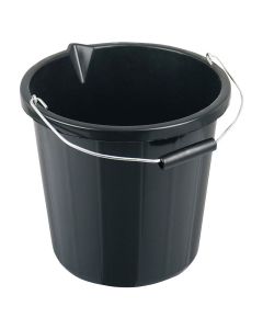 14L BLACK PLASTIC BUCKET