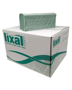 LIXAL GREEN 1PLY UNIFOLD TOWEL 3600 TOWELS PER CASE 245x210mm