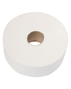 JUMBO TOILET ROLL 400M 2PLY WHITE 6 PER PACK 76MM CORE