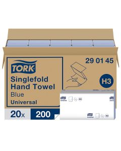 SINGLE FOLD BLUE HAND TOWELS 4000 PER BOX