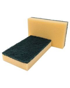 FOAM SPONGE BACKED SCOURERS 10 PER PACK GREEN/YELLOW