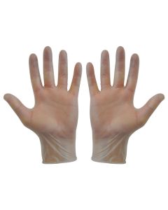 CLEAR VINYL DISP GLOVES LARGE 100/BOX POWDER FREE    GD09