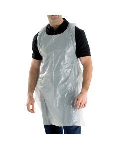 WHITE POLY APRONS 100 PER PACK DISPOSABLE