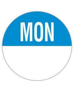 Removable 19mm Day Dot Labels Monday/Blue (Roll/1,000)