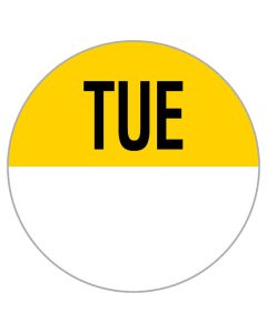 Removable 19mm Day Dot Labels Tuesday/Yellow (Roll/1,000)