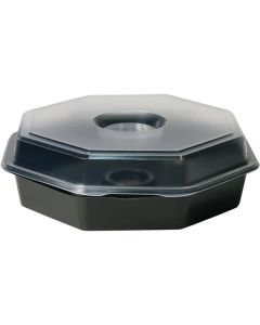 OCTAVIEW BOX - BLACK/CLEAR 22OZ 270/CASE - 190x190x60MM
