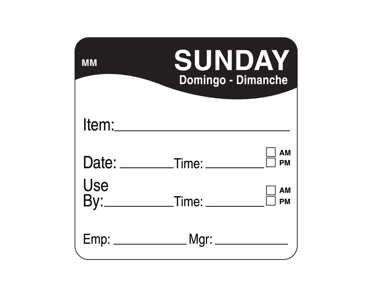 2x2" DISSOLVE-A-WAY - SUNDAY 250 PER ROLL - 1100537