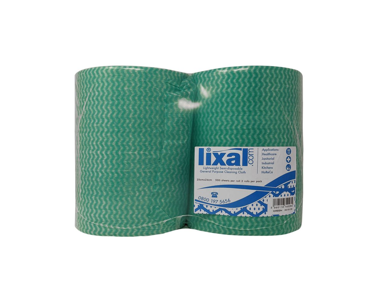 LIXAL ALL PURPOSE ROLL GREEN 2 PER PACK 500 SHEET