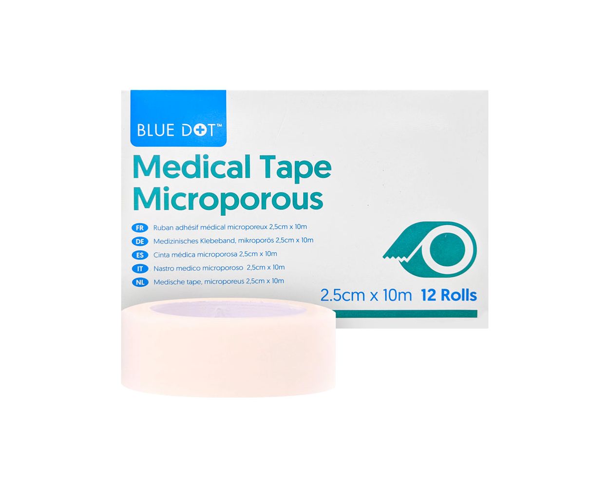MICROPOROUS TAPE 2.5CMx10CM PACK X 12 12822
