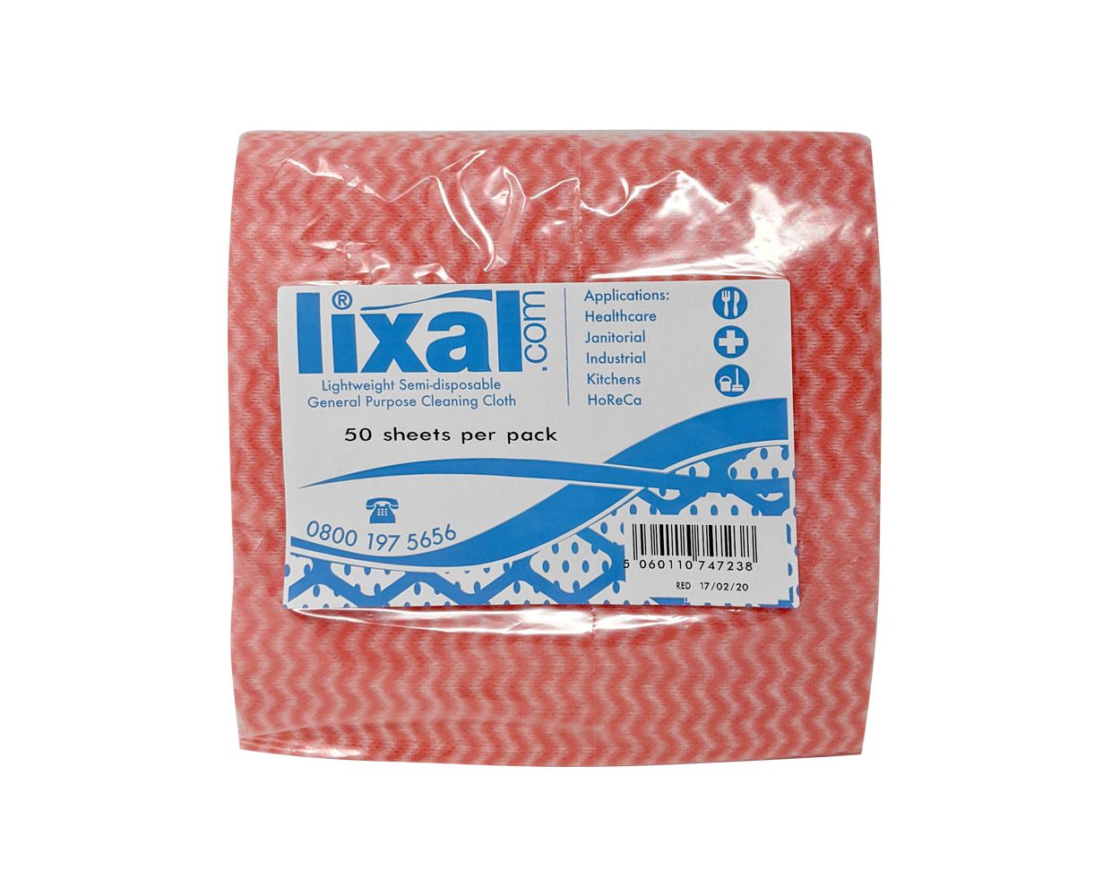 LIXAL COTTONETTE WIPES RED PACK X 50