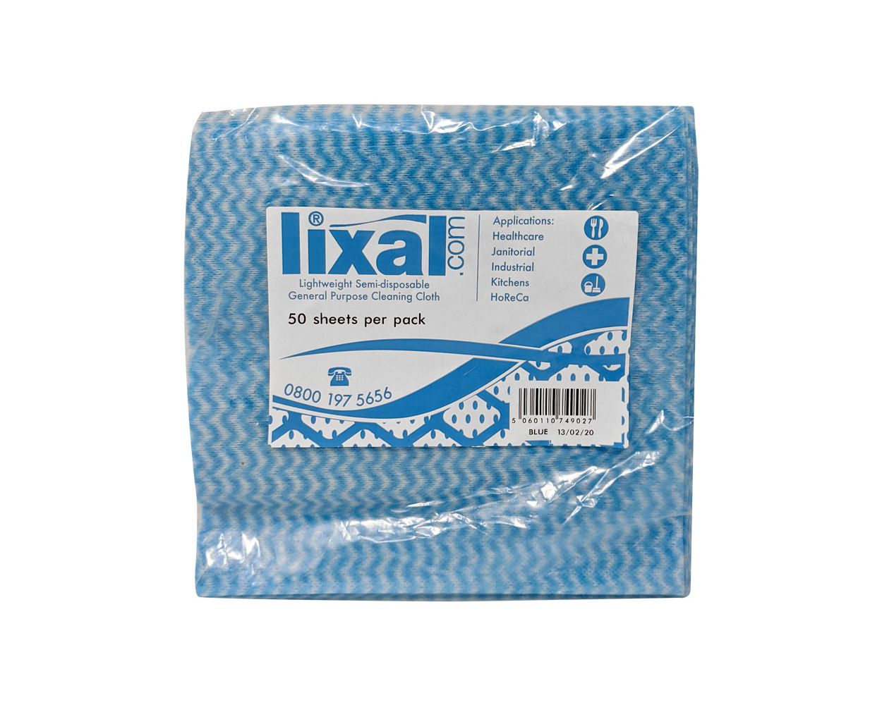LIXAL COTTONETTE WIPE BLUE PACK X 50