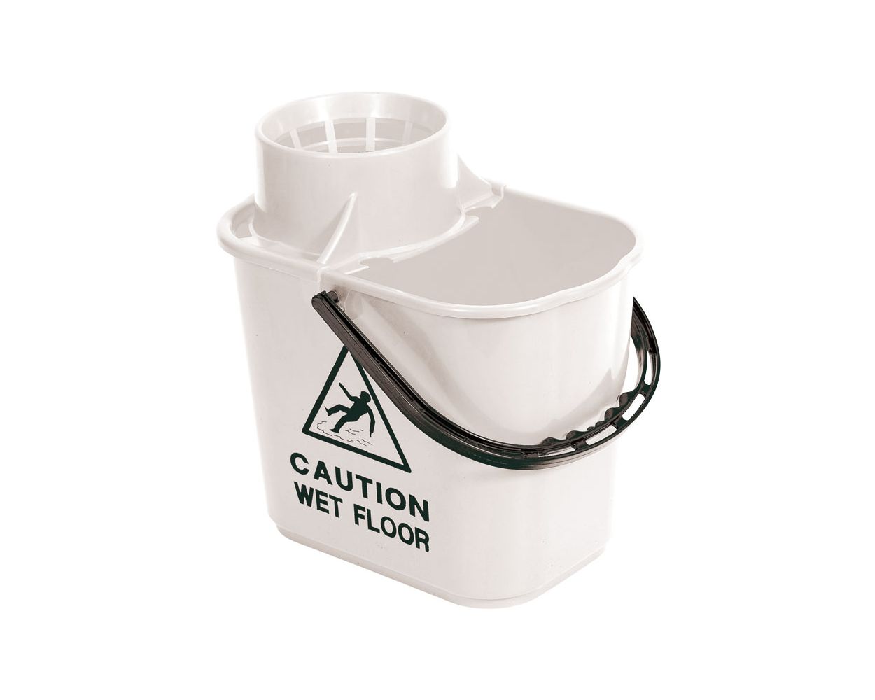 WHITE 15L PROFESSIONAL MOP BUCKET C/W WRINGER