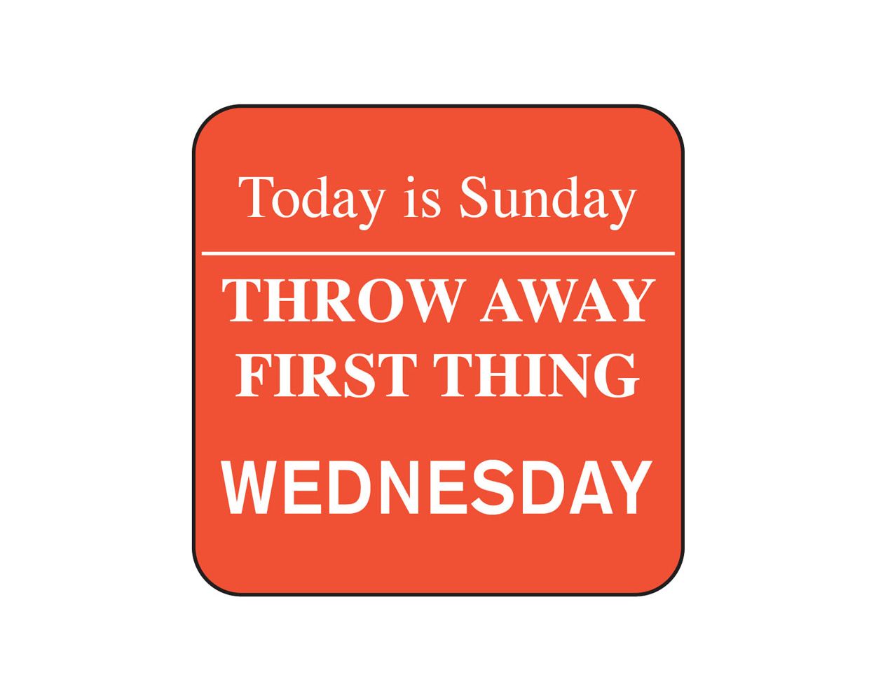 REMOVALE DAY OF THE WEEK LABEL WEDNESDAY 25MM ROLL/1000