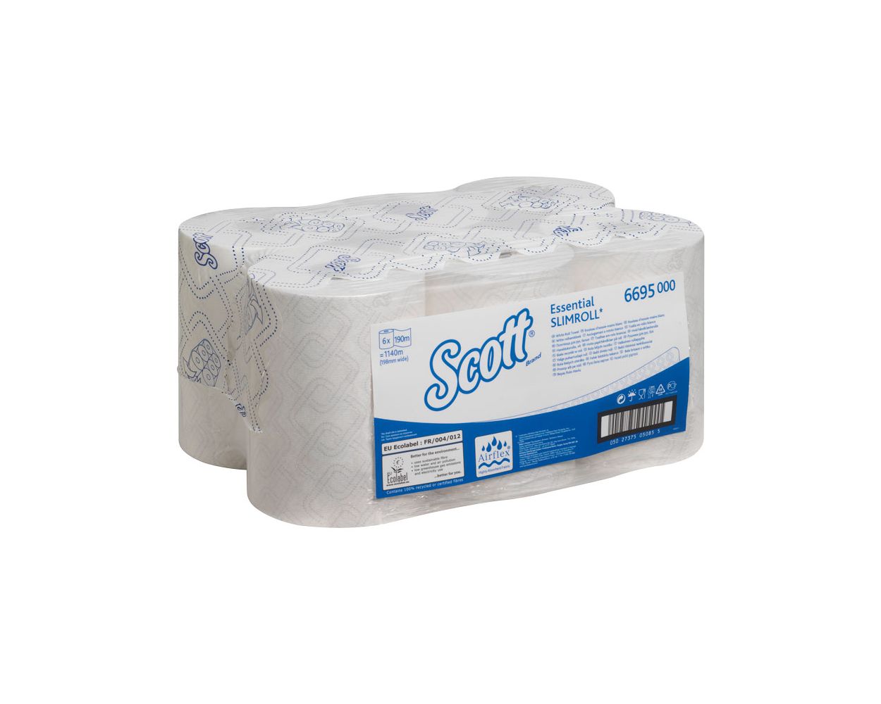 SCOTT HAND TOWEL WHITE 190M CASE X 6  (6695)