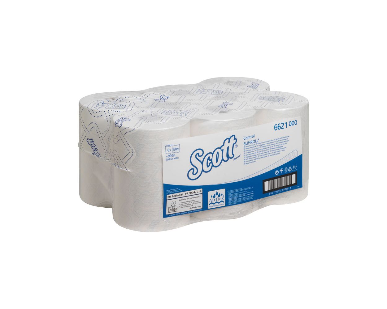 SCOTT CONTROL 1PLY HAND TOWEL WHITE 150M  CASE x 6  (6621)