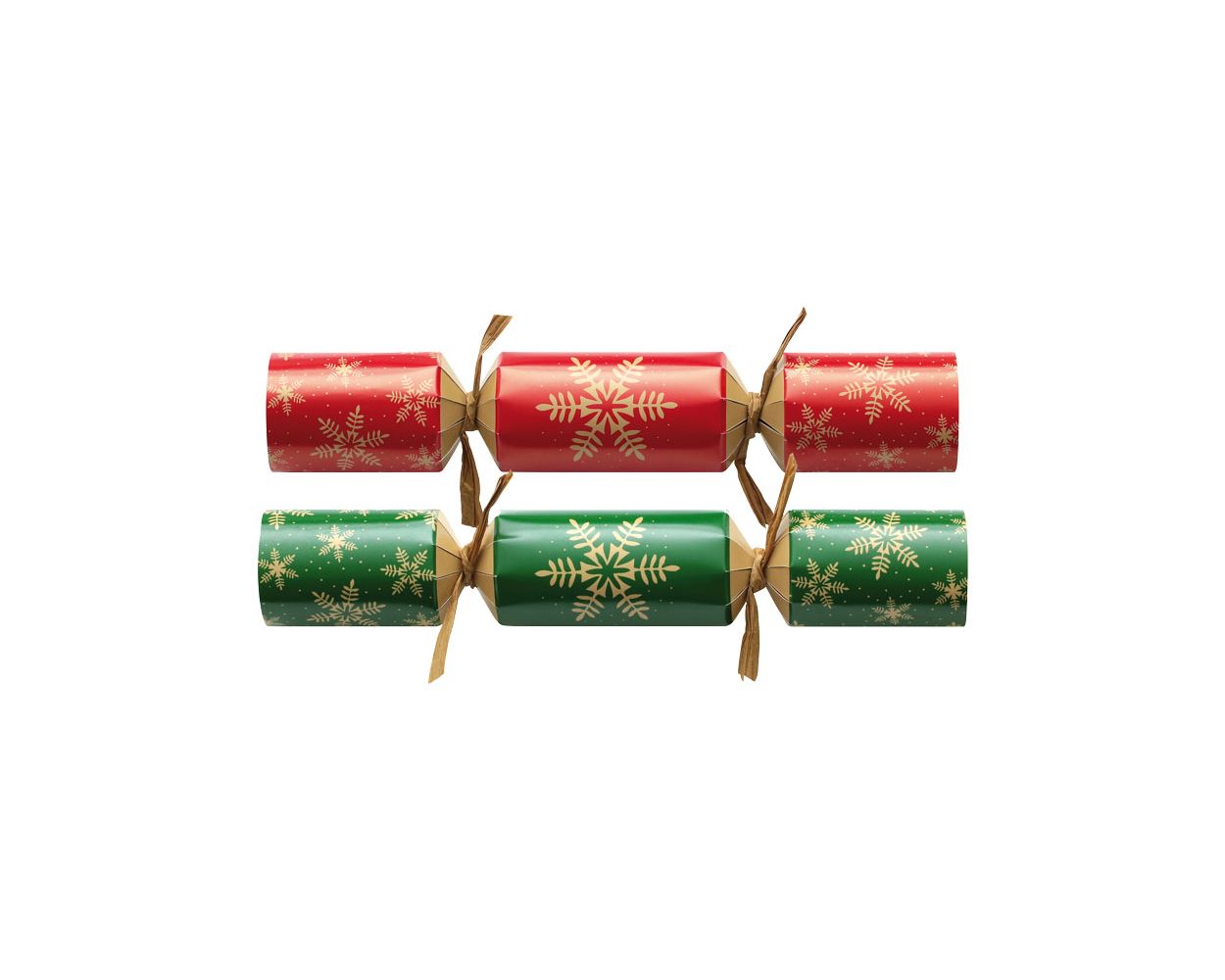 9" RED & GREEN SNOWFLAKES CRACKER  CASE/100  SUPCJ001