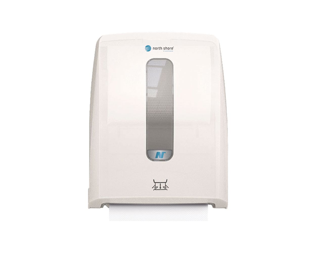 NORTH SHORE HANDS FREE HAND TOWEL ROLL DISPENSER WHITE