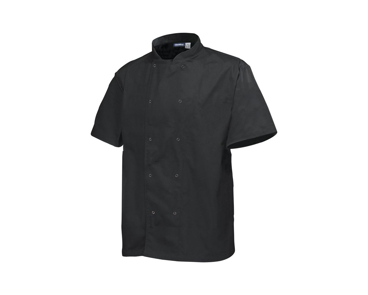 CHEF JACKET BASIC STUD BLACK SHORT SLEEVE LARGE