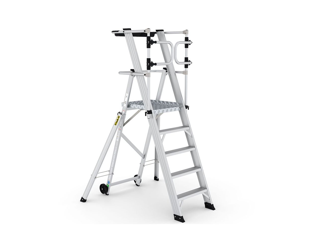 CLIMB IT LARGE PLATFORM FOLD STEPS W/ SAFETY GATE - 5 TREAD