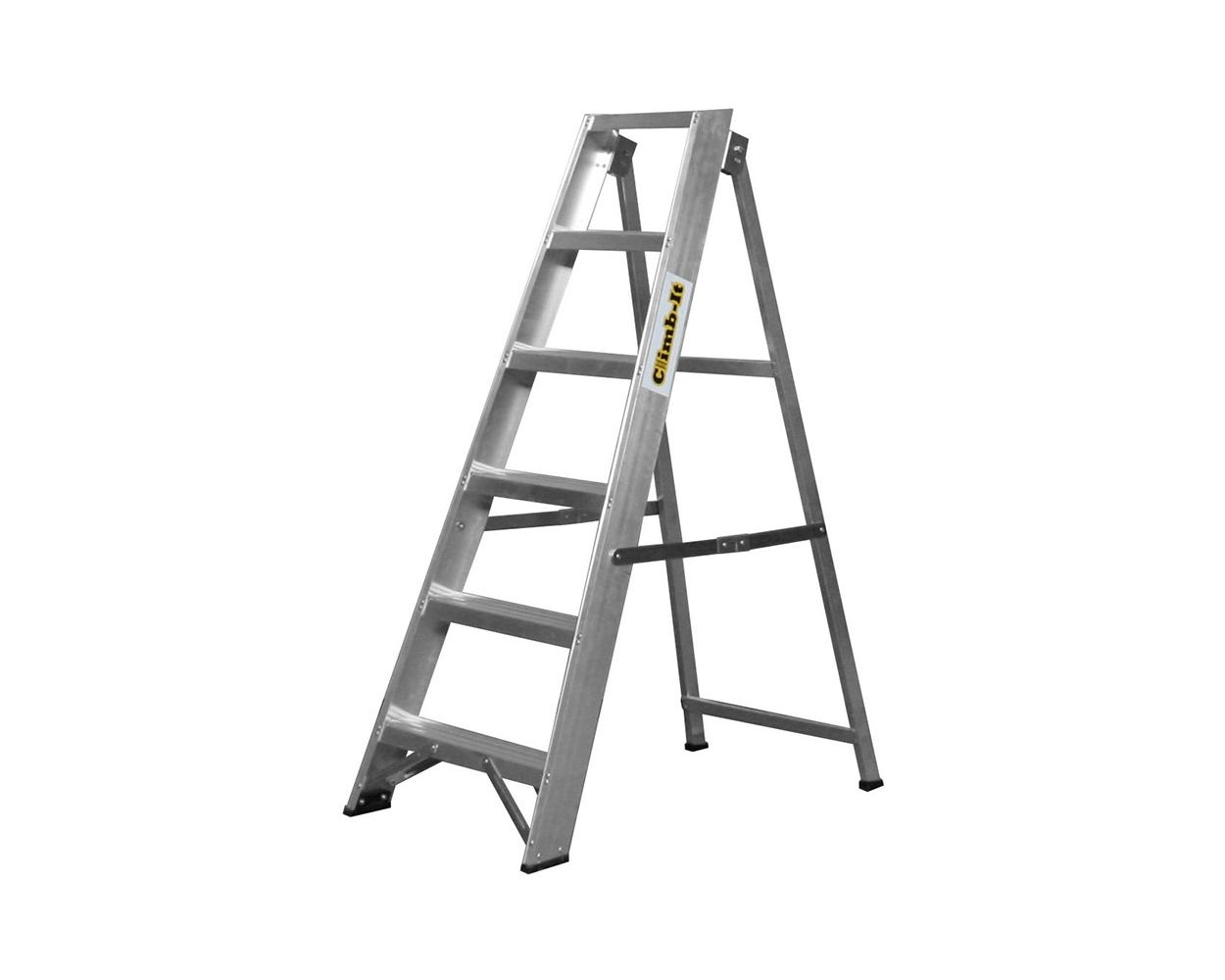 CLIMB IT ALUMINIUM SWINGBACK STEPLADDERS - 8 TREAD NO RAIL