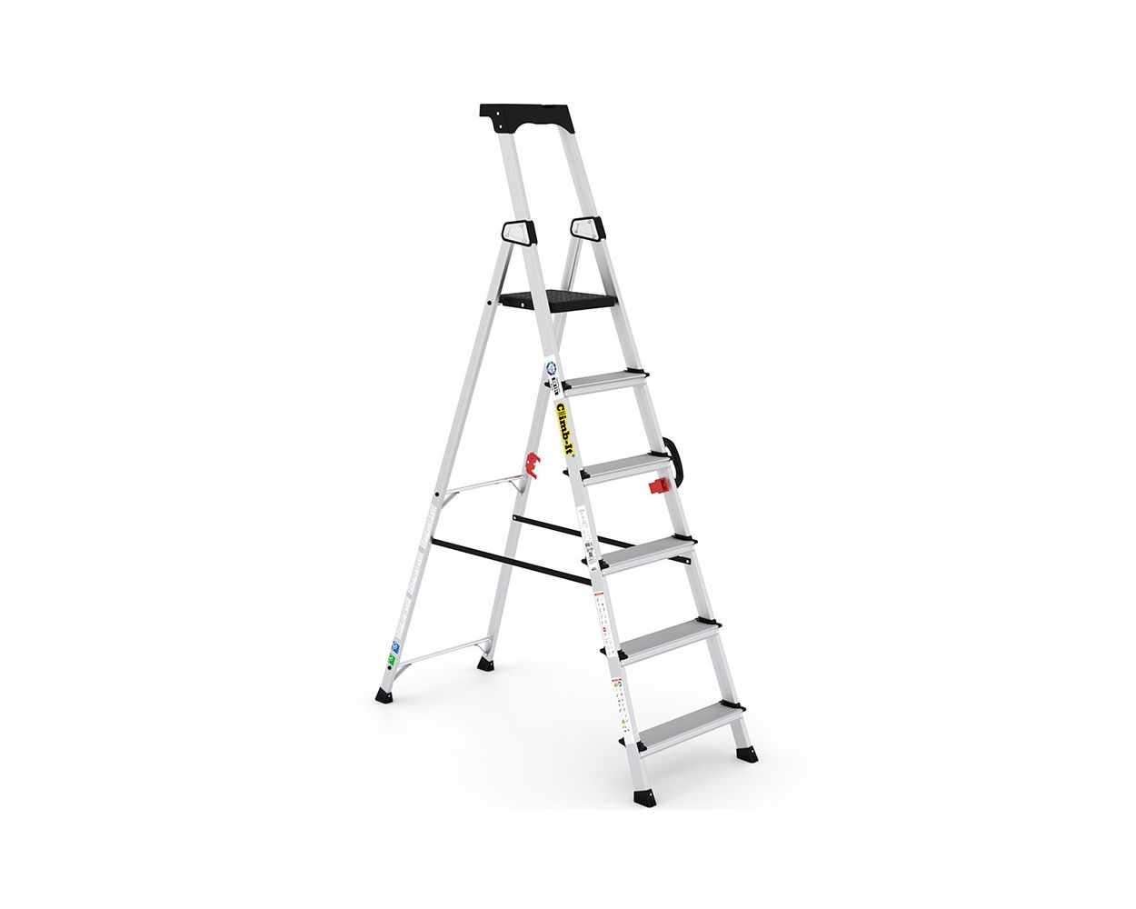 CLIMB IT PROFESSIONAL STEP LADDERS - 6 TREAD CARRY HANDLE