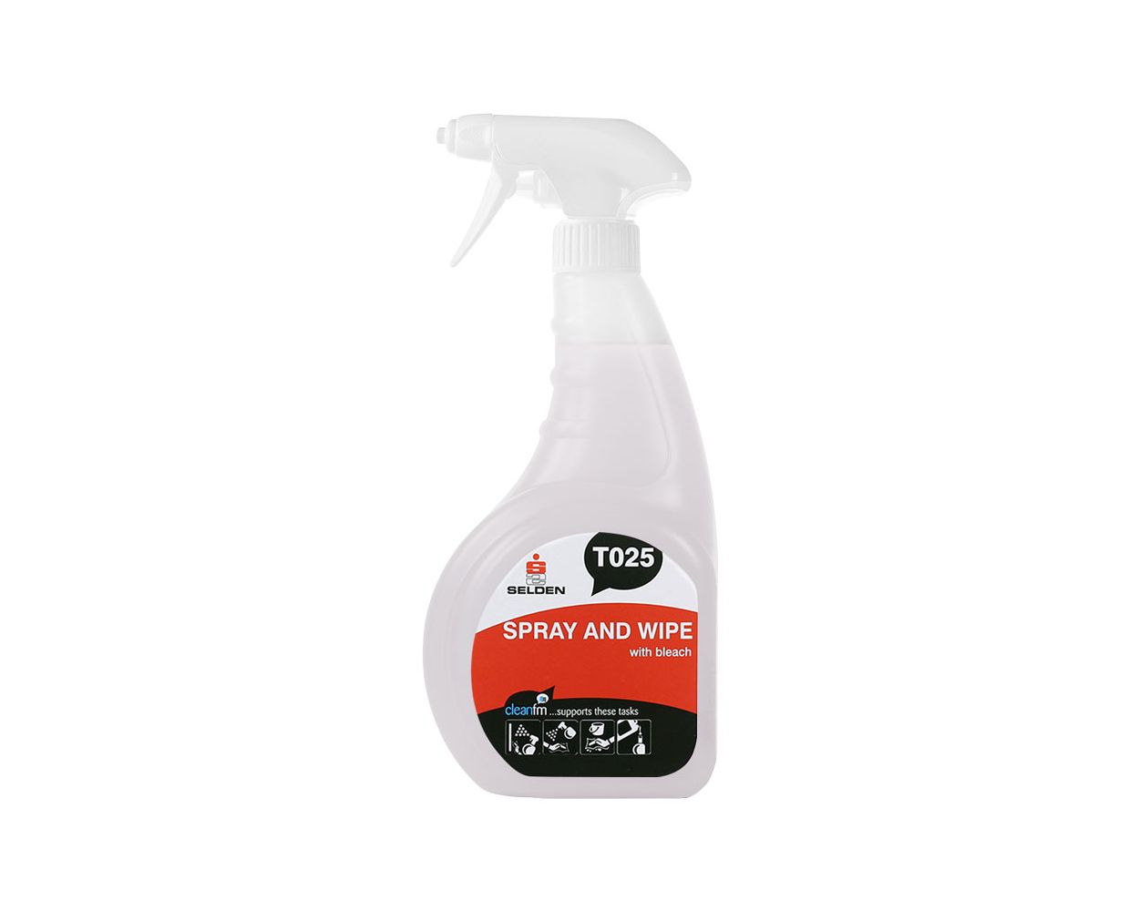 SPRAY AND WIPE WITH BLEACH 750ML (T025)