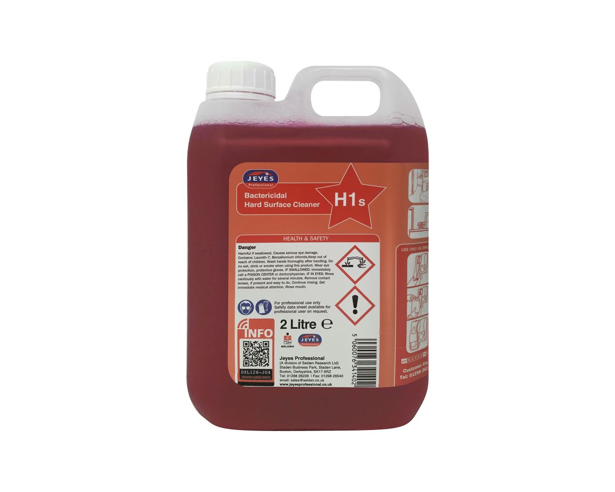 H1 BACT HARD SURFACE CLEANER CONC 2x2LTR H1 BACT HARD SURFACE CLEANER CONC 2x2LTR