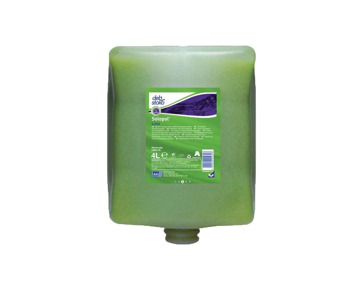 SOLOPOL DEB LIME CREAM HAND CLEANER 4LTR CARTRIDGE 4/BOX