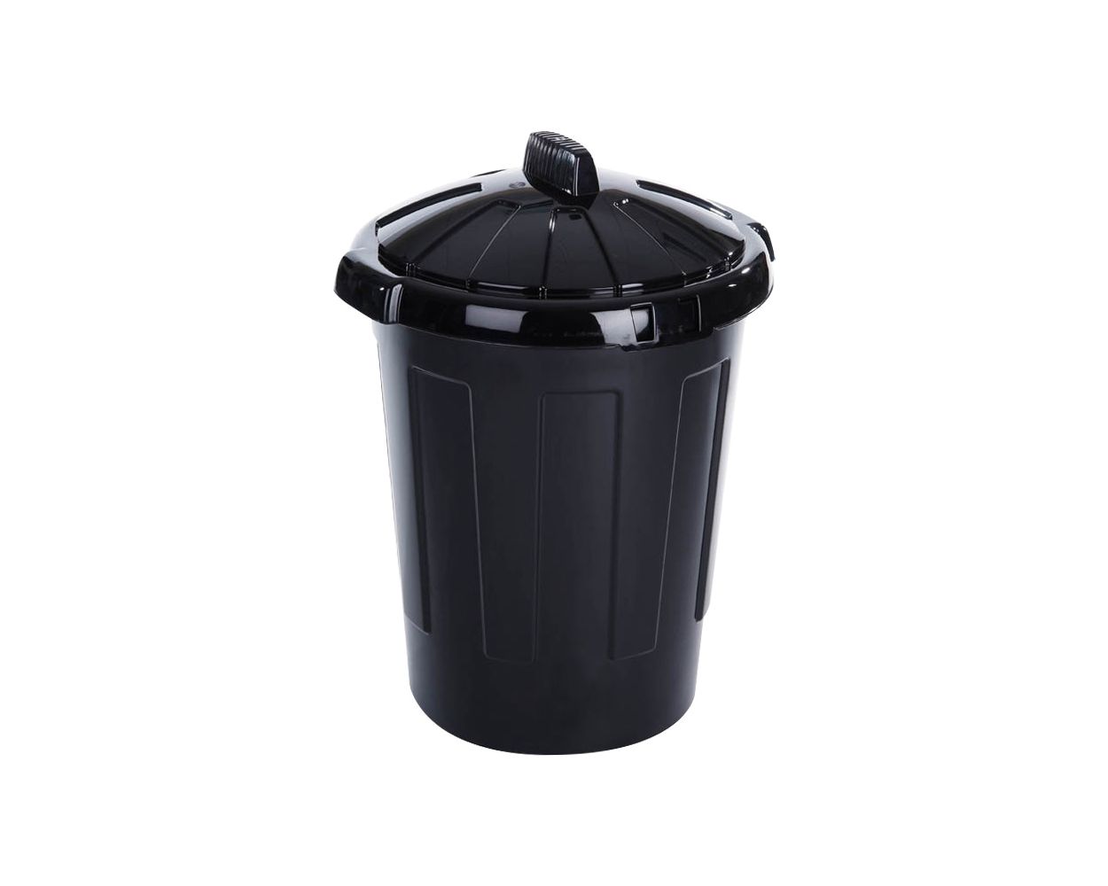 BLACK DUSTBIN + LID 80L