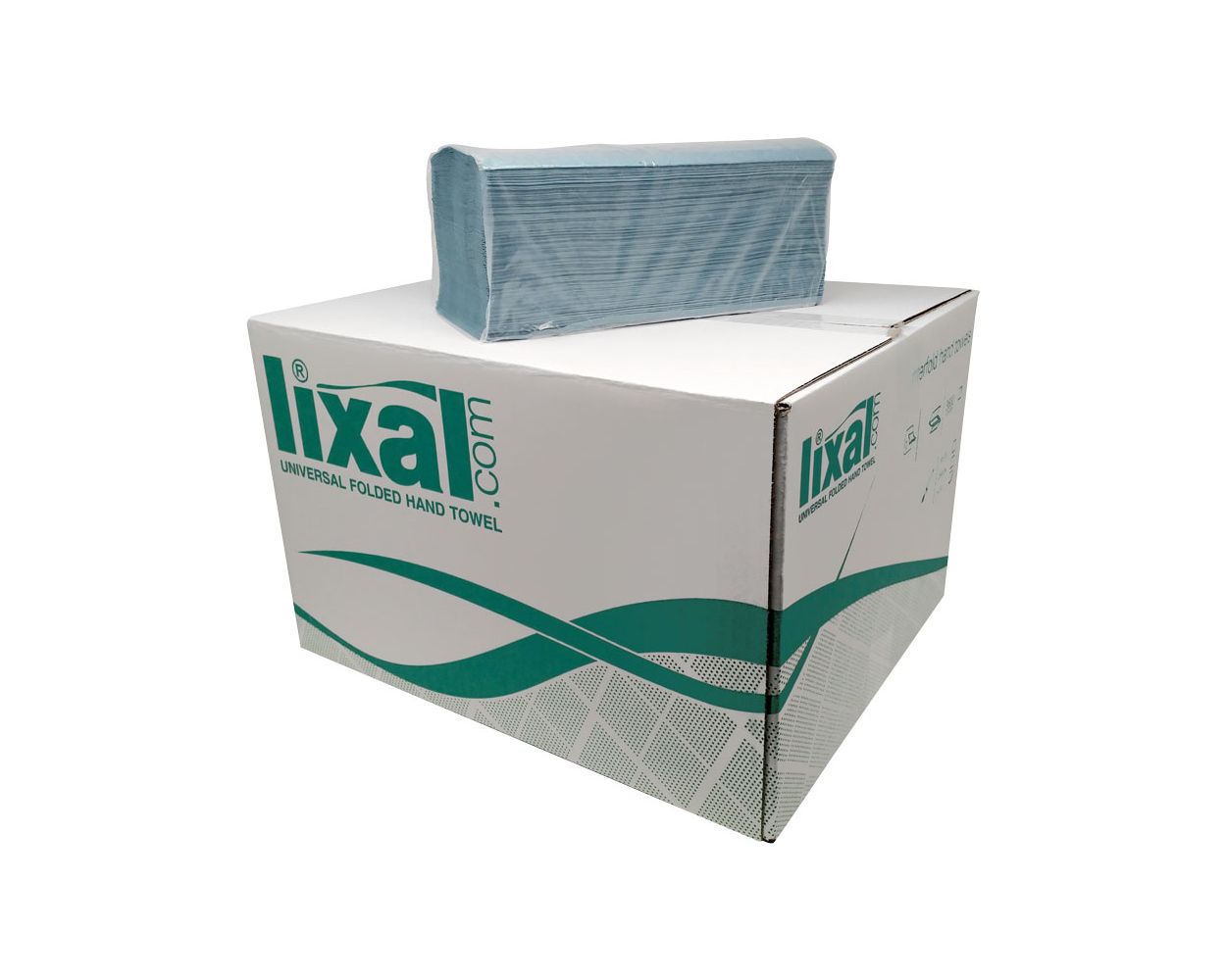 LIXAL BLUE 1PLY UNI FOLD HAND TOWEL 3600 PER CASE 245x210mm