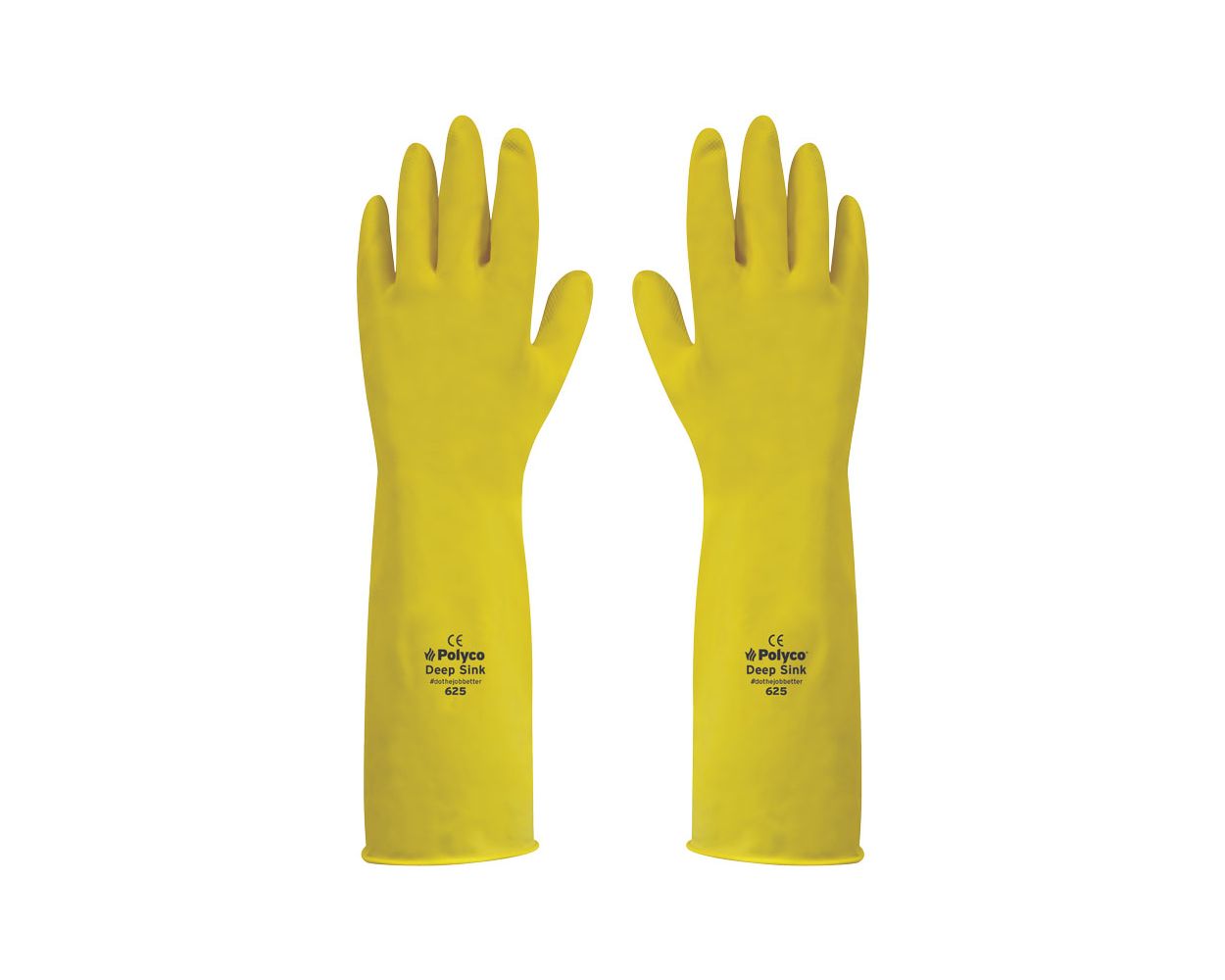 DEEP SINK LONG LATEX GLOVES YELLOW SIZE 7
