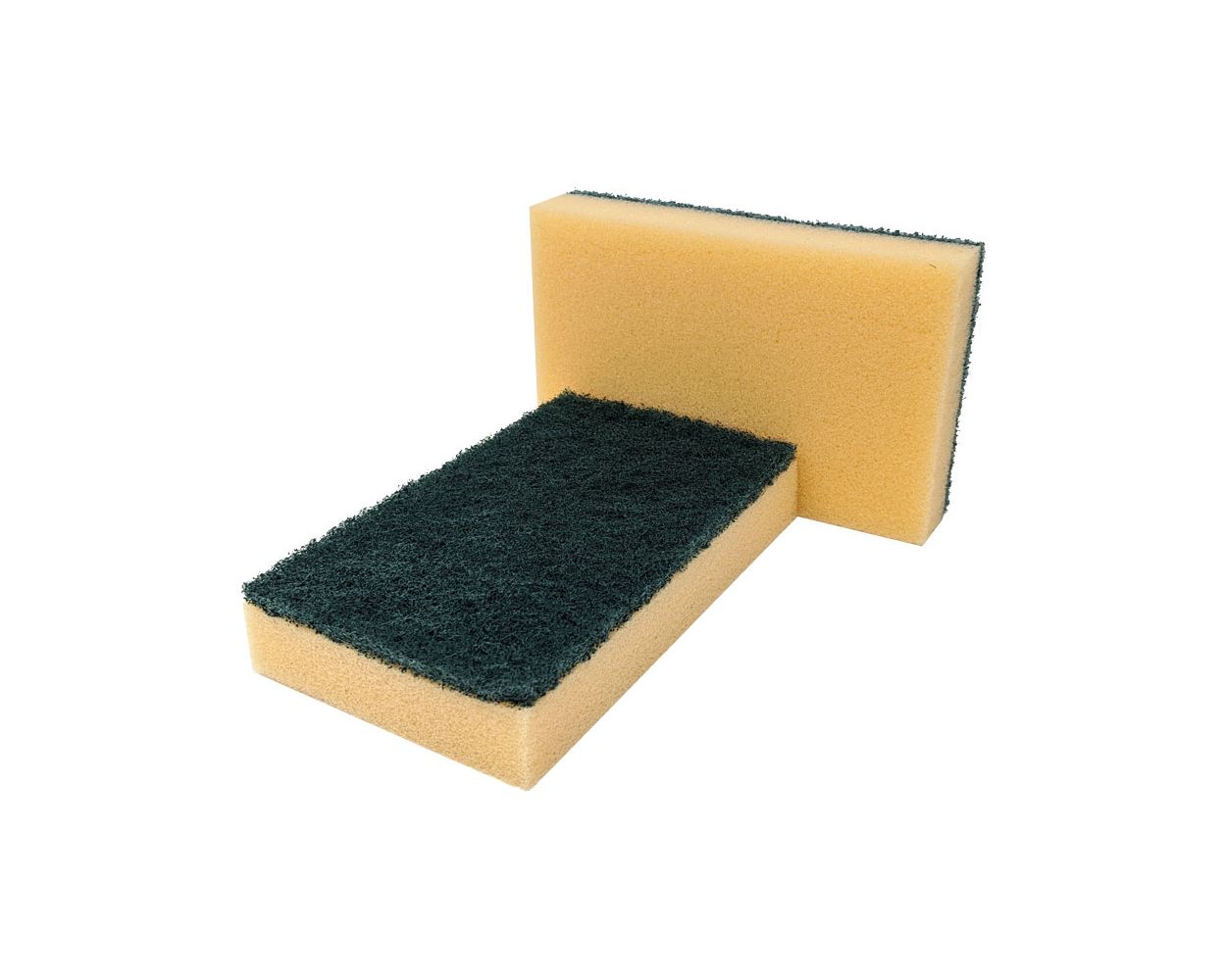 FOAM SPONGE BACKED SCOURERS 10 PER PACK GREEN/YELLOW