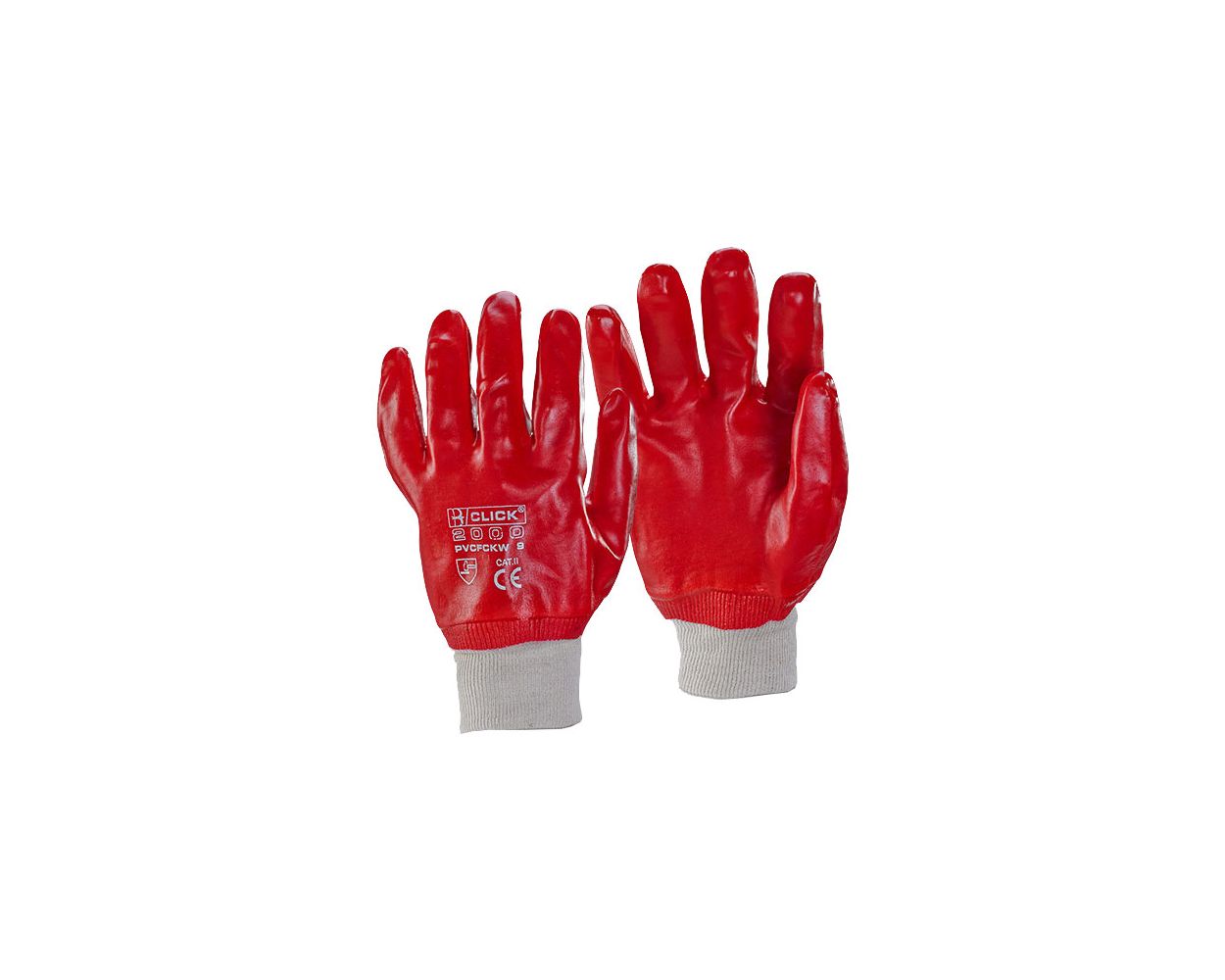 RED KNIT WRIST PVC GLOVE 8