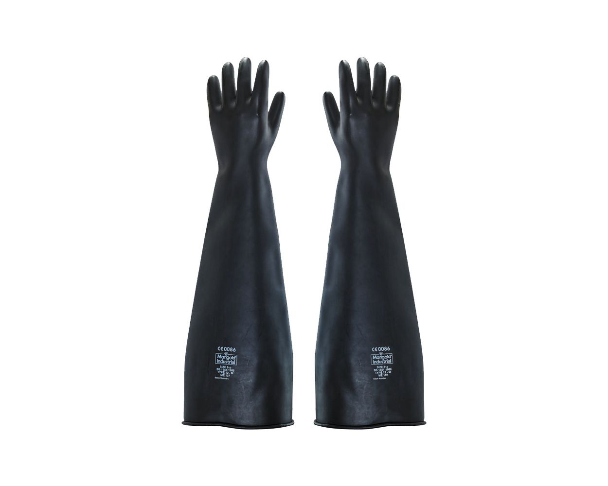 BLACK RUBBER 24" GAUNTLETS