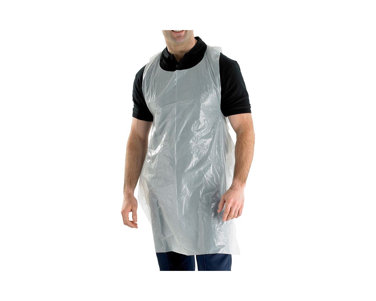WHITE POLY APRONS 100 PER PACK DISPOSABLE