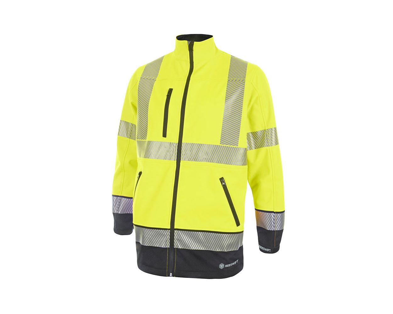 DELTIC HI-VIS SOFTSHELL JACKET YELLOW/NAVY LARGE HVTT040SYNL