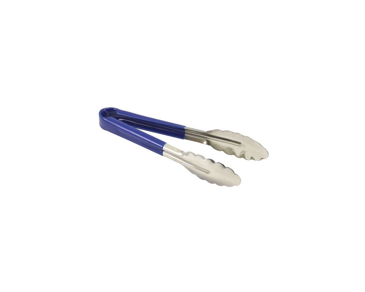 SERVING TONGS COLOUR CODED BLUE HANDLE 23CM